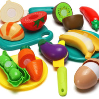 HKM-582547 Kid's Pretend Play Cutting Fruits and Vegetables Food Toy Set for Ages 2-13