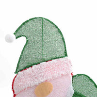 HKM-582675 Warm White LED Light-Up Gnome and Santa Claus Christmas Ornaments for Indoor and Outdoor Use
