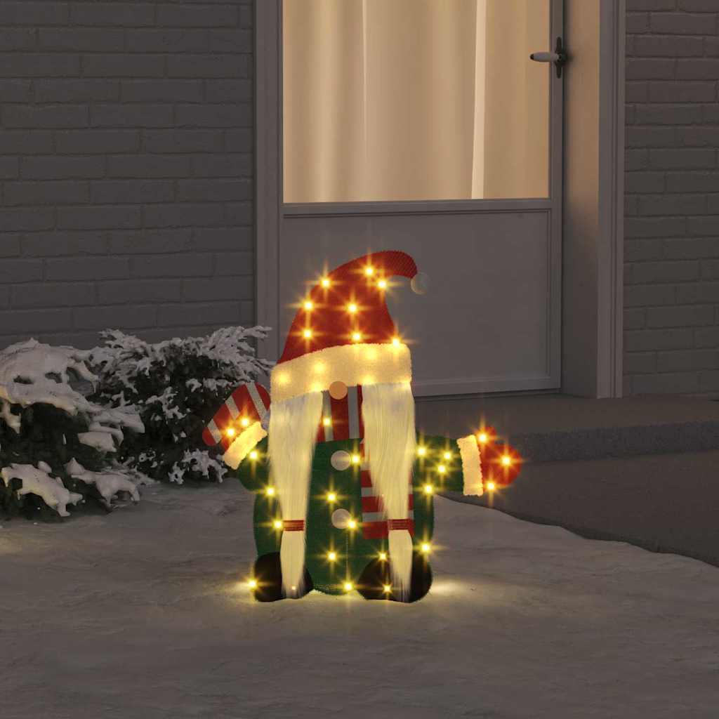 HKM-582675 Warm White LED Light-Up Gnome and Santa Claus Christmas Ornaments for Indoor and Outdoor Use
