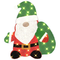 HKM-582675 Warm White LED Light-Up Gnome and Santa Claus Christmas Ornaments for Indoor and Outdoor Use