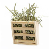 HKM-582739 Wooden Grass Rack and Food Box for Rabbits and Chinchillas - Space-Saving Design