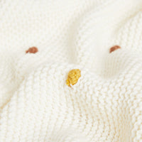 HKM-582867 Cotton Crocheted Air Conditioning Blanket in Spot Beige - Korean Style, All-Season Use
