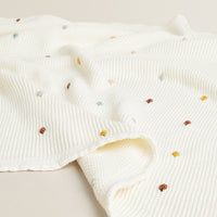 HKM-582867 Cotton Crocheted Air Conditioning Blanket in Spot Beige - Korean Style, All-Season Use