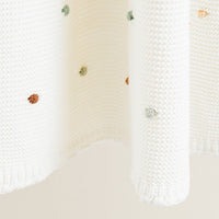 HKM-582867 Cotton Crocheted Air Conditioning Blanket in Spot Beige - Korean Style, All-Season Use