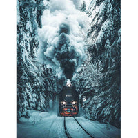 HKM-582867 Diamond Painting Kit - Full of Diamonds Train for Home Decoration, 30x45cm Canvas, Frameless