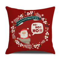 HKM-582931 Cartoon Print Christmas Pillowcase Cover – Festive Linen Cushion Cover 45x45cm