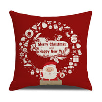 HKM-582931 Cartoon Print Christmas Pillowcase Cover – Festive Linen Cushion Cover 45x45cm