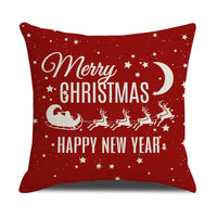 HKM-582931 Cartoon Print Christmas Pillowcase Cover – Festive Linen Cushion Cover 45x45cm