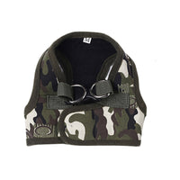 HKM-583059 Leopard Print and Camouflage Heart Chest Strap in Mesh and Cotton Canvas