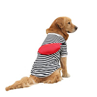 HKM-583123 Autumn Striped Dog Vest for Medium to Large Breeds in Black and White or Red and White