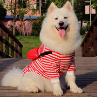 HKM-583123 Autumn Striped Dog Vest for Medium to Large Breeds in Black and White or Red and White