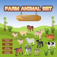 HKM-583123 Farm Animal Toy Set for Pretend Play - Soft Plastic Models for Kids Ages 3+