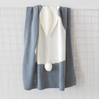 HKM-583251 Soft Plush Rabbit Ears Blanket for Children - Three-Dimensional Knitted Hugging Mat for Naptime and Beach