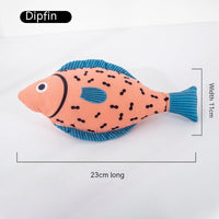 HKM-583315 Cat Mint Self-Hi Simulated Fish Toy for Pets - Multi-Color Polyester Molar Chew Plaything