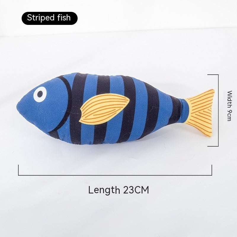 HKM-583315 Cat Mint Self-Hi Simulated Fish Toy for Pets - Multi-Color Polyester Molar Chew Plaything