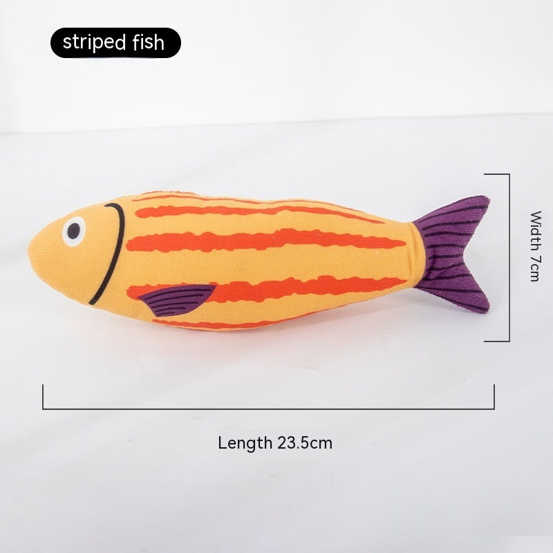 HKM-583315 Cat Mint Self-Hi Simulated Fish Toy for Pets - Multi-Color Polyester Molar Chew Plaything