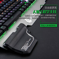 HKM-583379 Metallic Wired RGB Mechanical Gaming Keyboard with Mixed Light Effects
