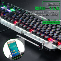 HKM-583379 Metallic Wired RGB Mechanical Gaming Keyboard with Mixed Light Effects