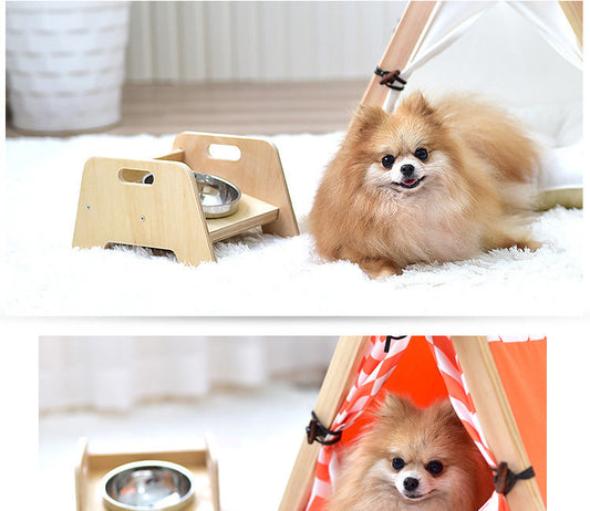 HKM-583379 Non-Slip Stainless Steel Pet Dining Table for Comfortable Feeding