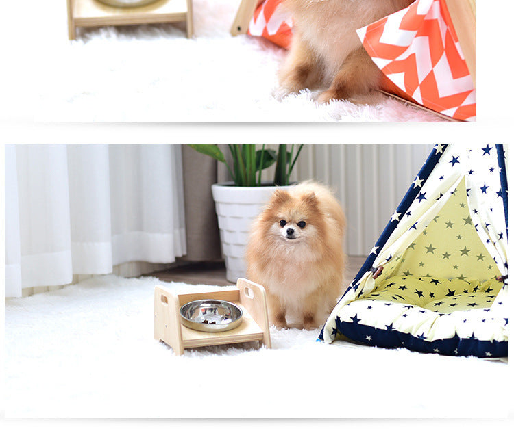 HKM-583379 Non-Slip Stainless Steel Pet Dining Table for Comfortable Feeding