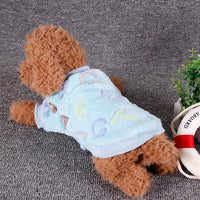 HKM-583443 Cozy Fleece Pajamas for Small Dogs - Chihuahua, Yorkie, Pug - Winter Dog Sweater in Pink and Light Blue