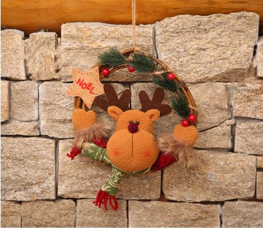 HKM-583635 Festive European Cartoon Garland for Christmas Decorations - Elks, Snowmen, Santa Options Available