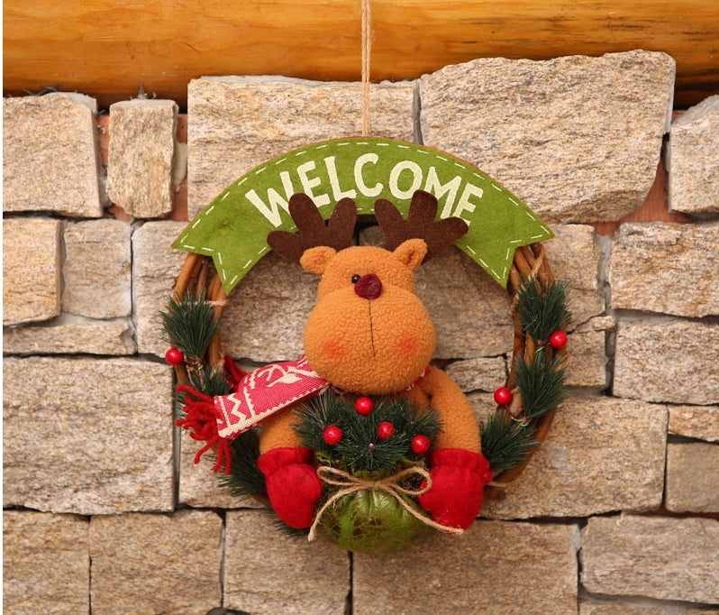 HKM-583635 Festive European Cartoon Garland for Christmas Decorations - Elks, Snowmen, Santa Options Available