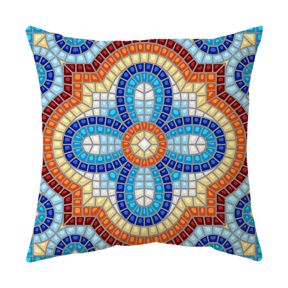 HKM-583699 Gray Simple Pattern Printed Pillowcase, 45x45cm Modern Design, Soft PP Cotton
