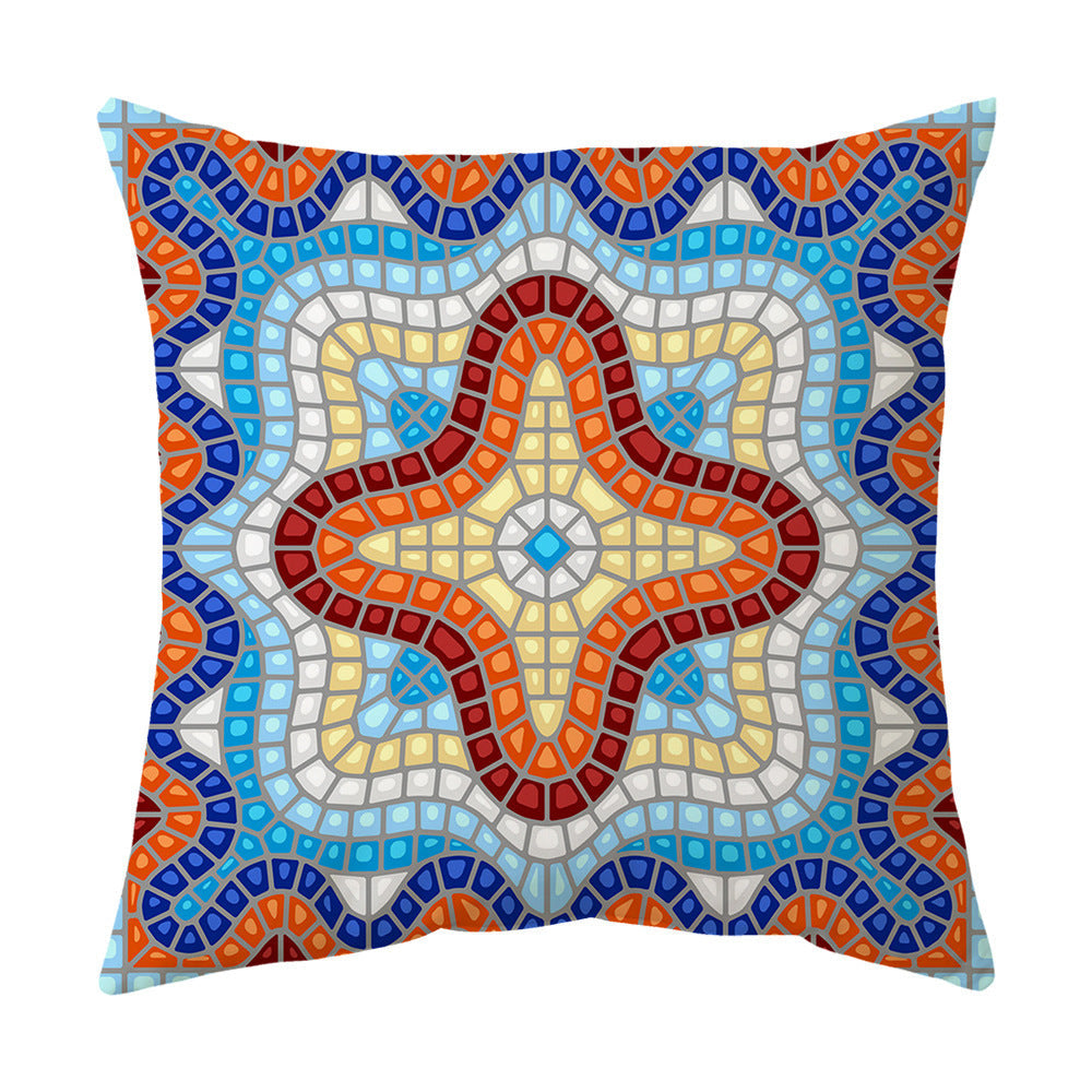 HKM-583699 Gray Simple Pattern Printed Pillowcase, 45x45cm Modern Design, Soft PP Cotton