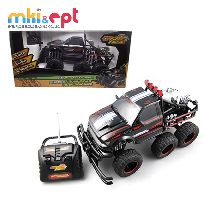 HKM-583827 6x6 Remote Control Monster Truck for Kids - Electric RC Car, Ready-to-Go, Indoor/Outdoor Use, Ages 2-7