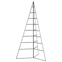 HKM-583827 Modern Black Metal Christmas Tree - 180 cm Height, Powder-Coated Steel, Assembly Required