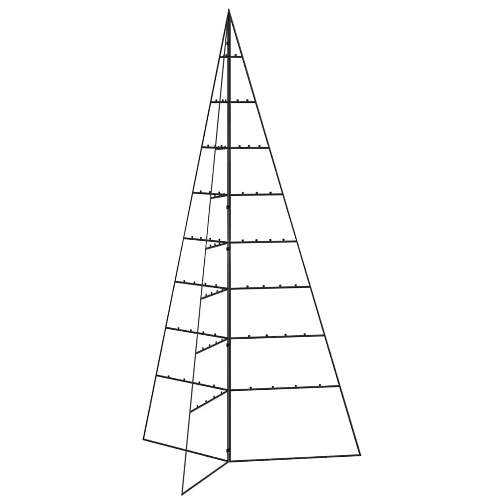 HKM-583827 Modern Black Metal Christmas Tree - 180 cm Height, Powder-Coated Steel, Assembly Required