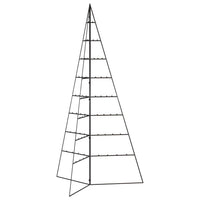 HKM-583827 Modern Black Metal Christmas Tree - 180 cm Height, Powder-Coated Steel, Assembly Required