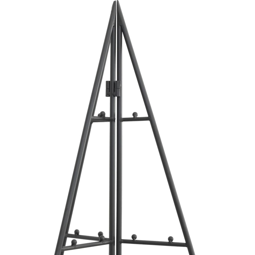 HKM-583827 Modern Black Metal Christmas Tree - 180 cm Height, Powder-Coated Steel, Assembly Required
