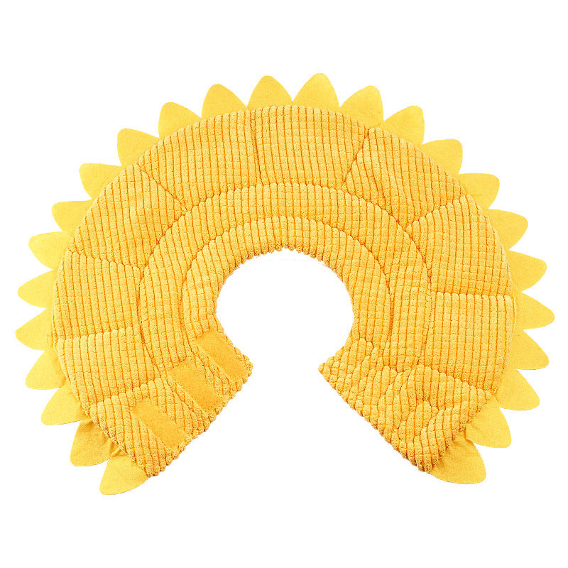 HKM-583891 Sunflower Pattern Postoperative Protection Collar for Pets - Multiple Sizes Available