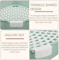 HKM-584019 Rabbit Corner Litter Box for Small Pets - Perfect Potty Trainer for Hamsters, Guinea Pigs, Ferrets, and Chinchillas