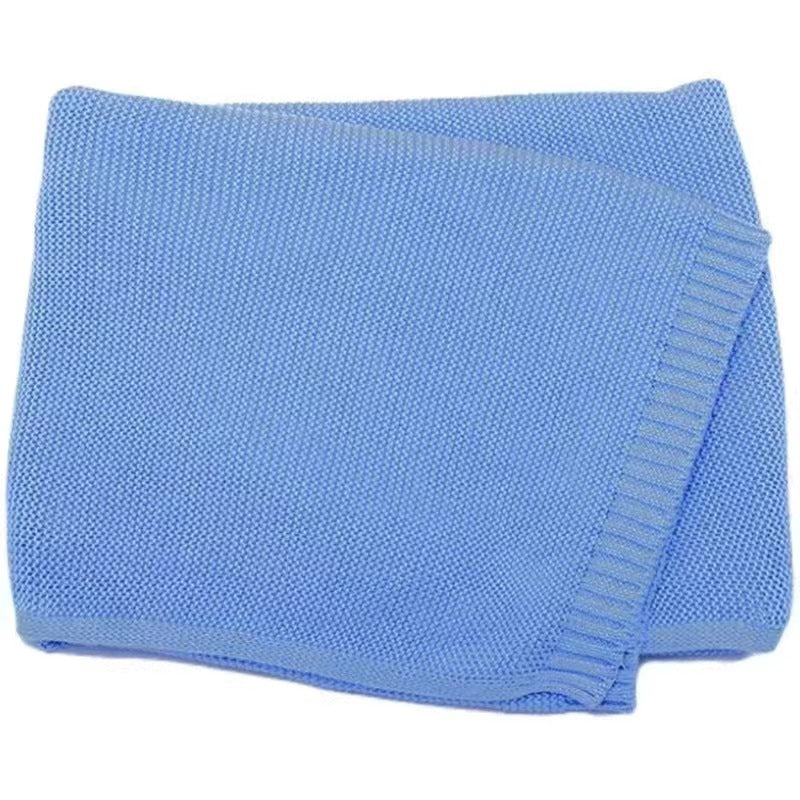 HKM-584019 Soft Knitted Cotton Baby Blanket for Infants - Cozy Nap Cover in Various Colors, Suitable for All Seasons