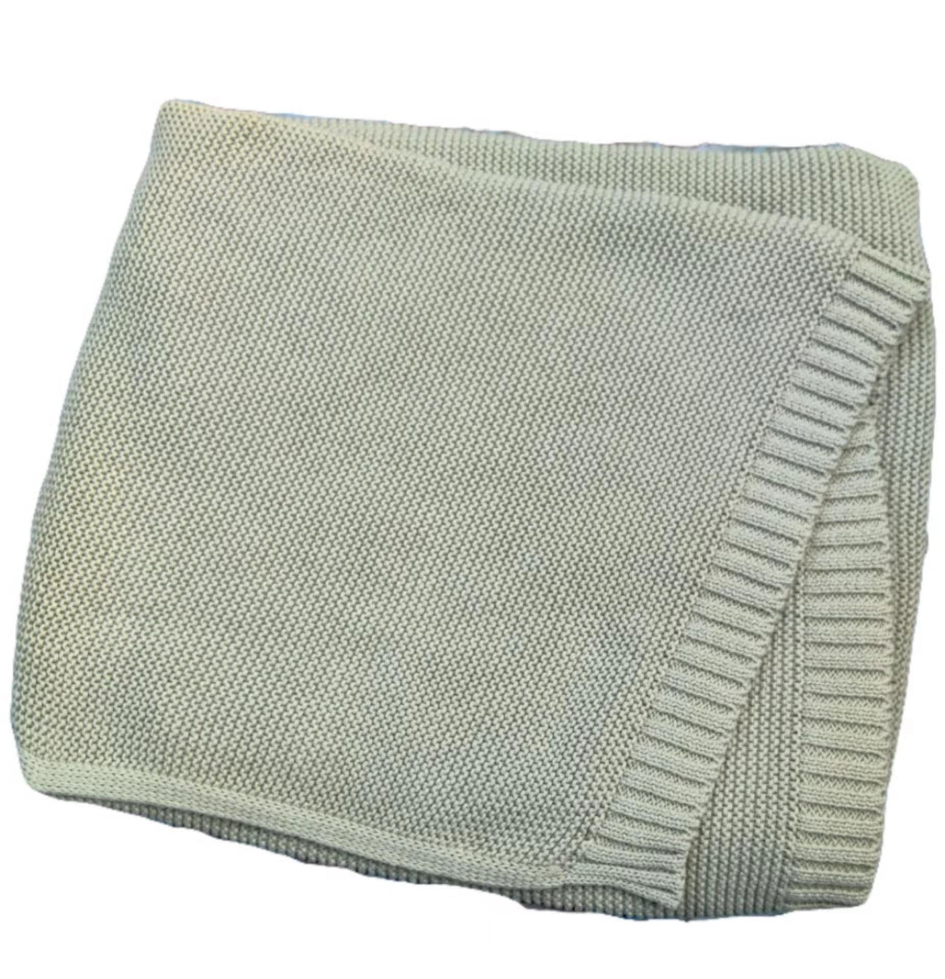 HKM-584019 Soft Knitted Cotton Baby Blanket for Infants - Cozy Nap Cover in Various Colors, Suitable for All Seasons