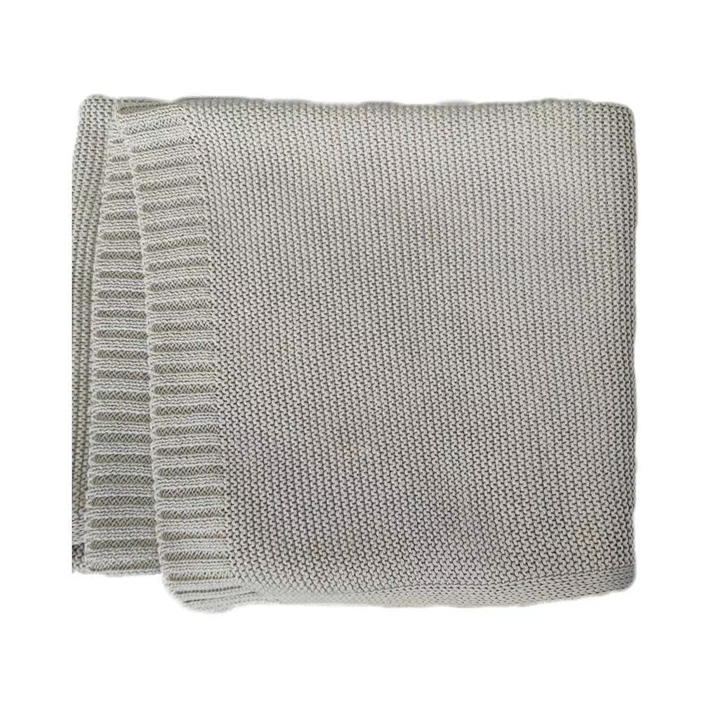 HKM-584019 Soft Knitted Cotton Baby Blanket for Infants - Cozy Nap Cover in Various Colors, Suitable for All Seasons