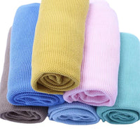 HKM-584019 Soft Knitted Cotton Baby Blanket for Infants - Cozy Nap Cover in Various Colors, Suitable for All Seasons