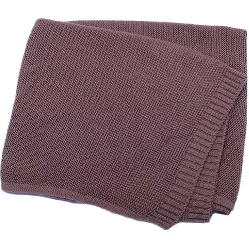 HKM-584019 Soft Knitted Cotton Baby Blanket for Infants - Cozy Nap Cover in Various Colors, Suitable for All Seasons