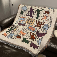 HKM-584083 Geometric Portable Casual Blanket for Spring and Autumn - Yarn-Dyed Yarn