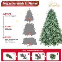 HKM-584147 5ft Blue Green Tint Artificial Christmas Tree with Fireproof PVC and Easy Assembly