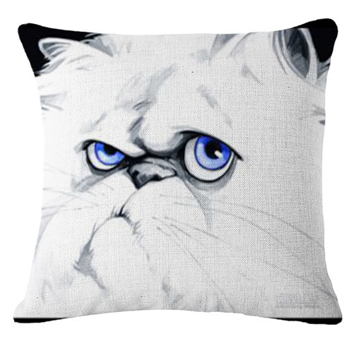 HKM-584147 Cartoon Dog Linen/Cotton Pillowcase - Multiple Color Options - 45x45cm