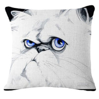 HKM-584147 Cartoon Dog Linen/Cotton Pillowcase - Multiple Color Options - 45x45cm
