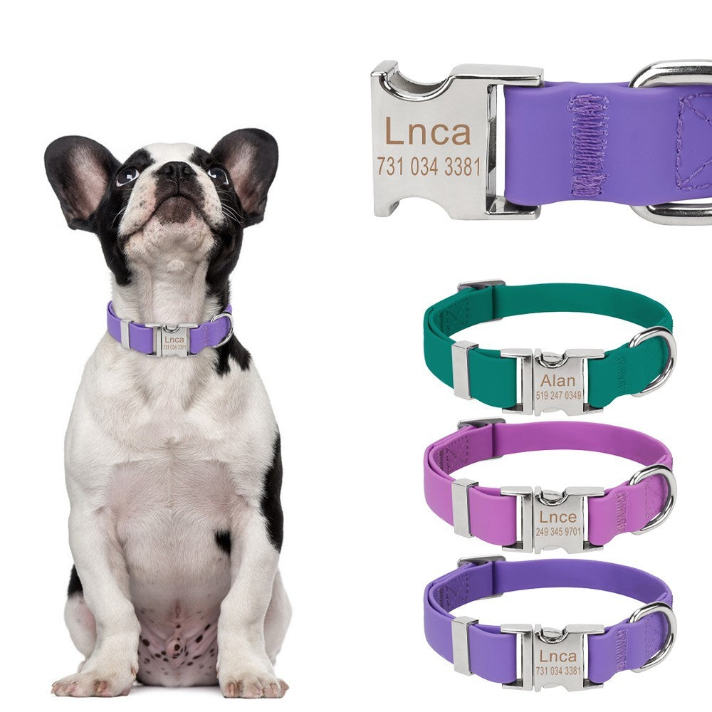 HKM-584211 Waterproof Adjustable Silicone Pet Collar with Zinc Alloy D Buckle