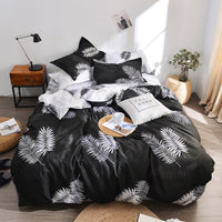 HKM-584339 Duoxin Simple Polyester Four-Piece Bedding Set in Pink for 2.0m Beds