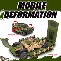 HKM-584595 Remote Control Deformation Military Vehicle Toy for Kids - Indoor and Outdoor Use