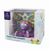 HKM-584659 Interactive Floating Octopus Bath Toy with 5 Hoopla Rings for Kids 0-4 Years - Purple