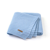 HKM-584851 Cozy Solid Color Knitted Blanket for Newborns in Soft Acrylic, 100x80cm